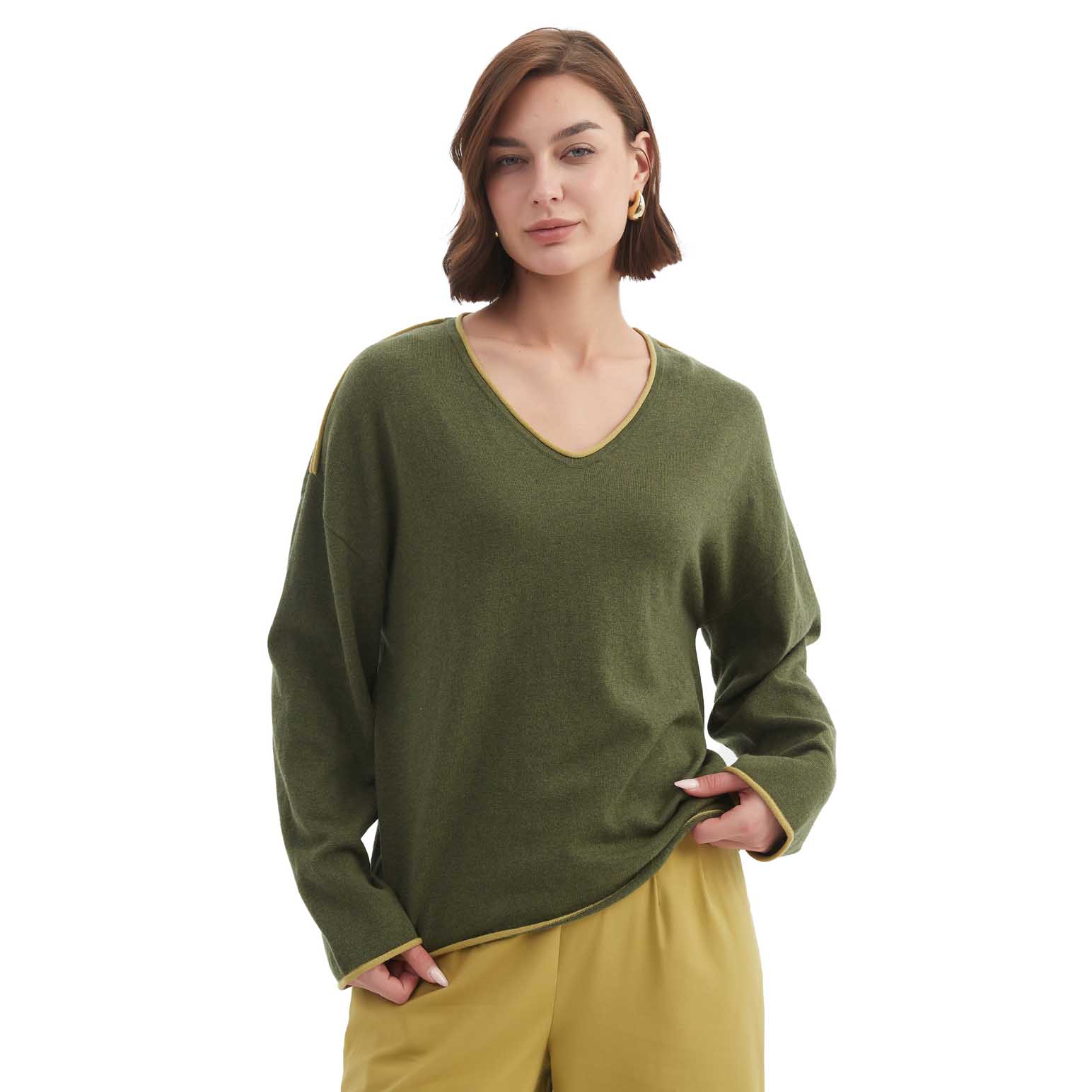 TIRELLI Contrast Trim Knit Jumper